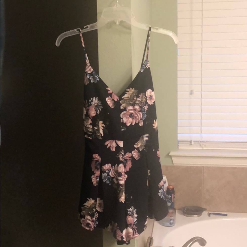 Blue floral romper